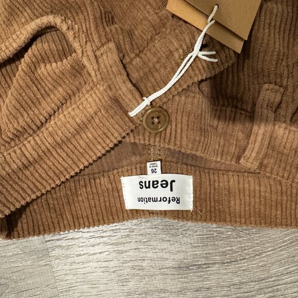 Reformation Corduroy Pants Light Brown Button Fly Jesse Pant Womens Size 26 - Picture 5 of 8